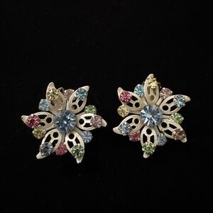 Floral Multicolor Crystal Earrings